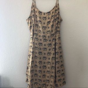 Yellow Elephant Pattern Dress